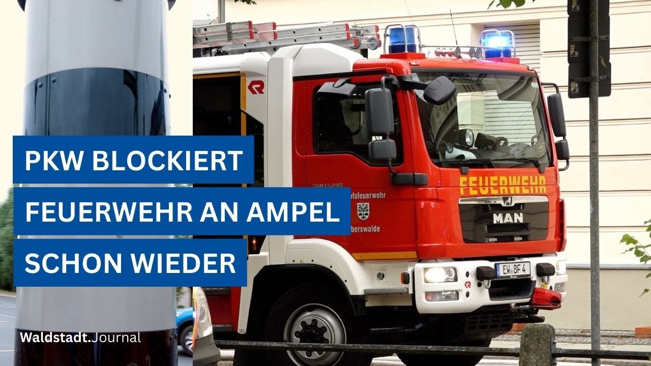 Rotlichtblitzer stoppt Einsatzfahr der Berufsfeuerwehr in Eberswalde