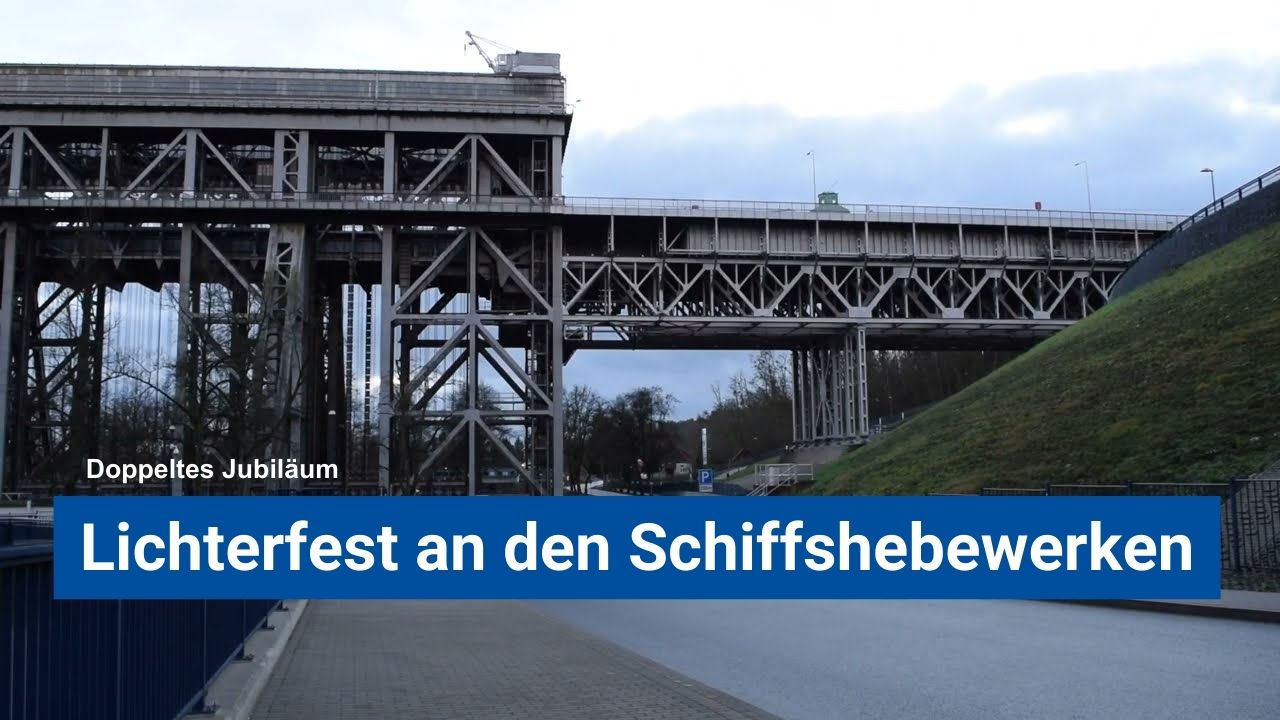 Lichterfest an den Schiffshebewerken Niederfinow